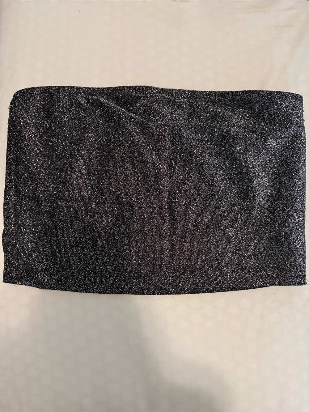 Sparkle Silver Black Tube Top